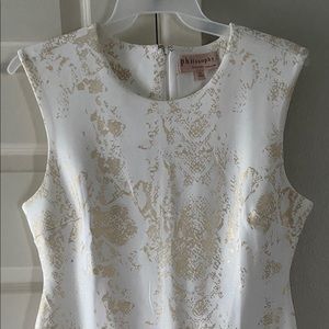 Philosophy White and Gold Dress